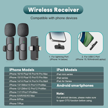 Maybesta Mini Wireless Lavalier Mic – Bluetooth Clip-on