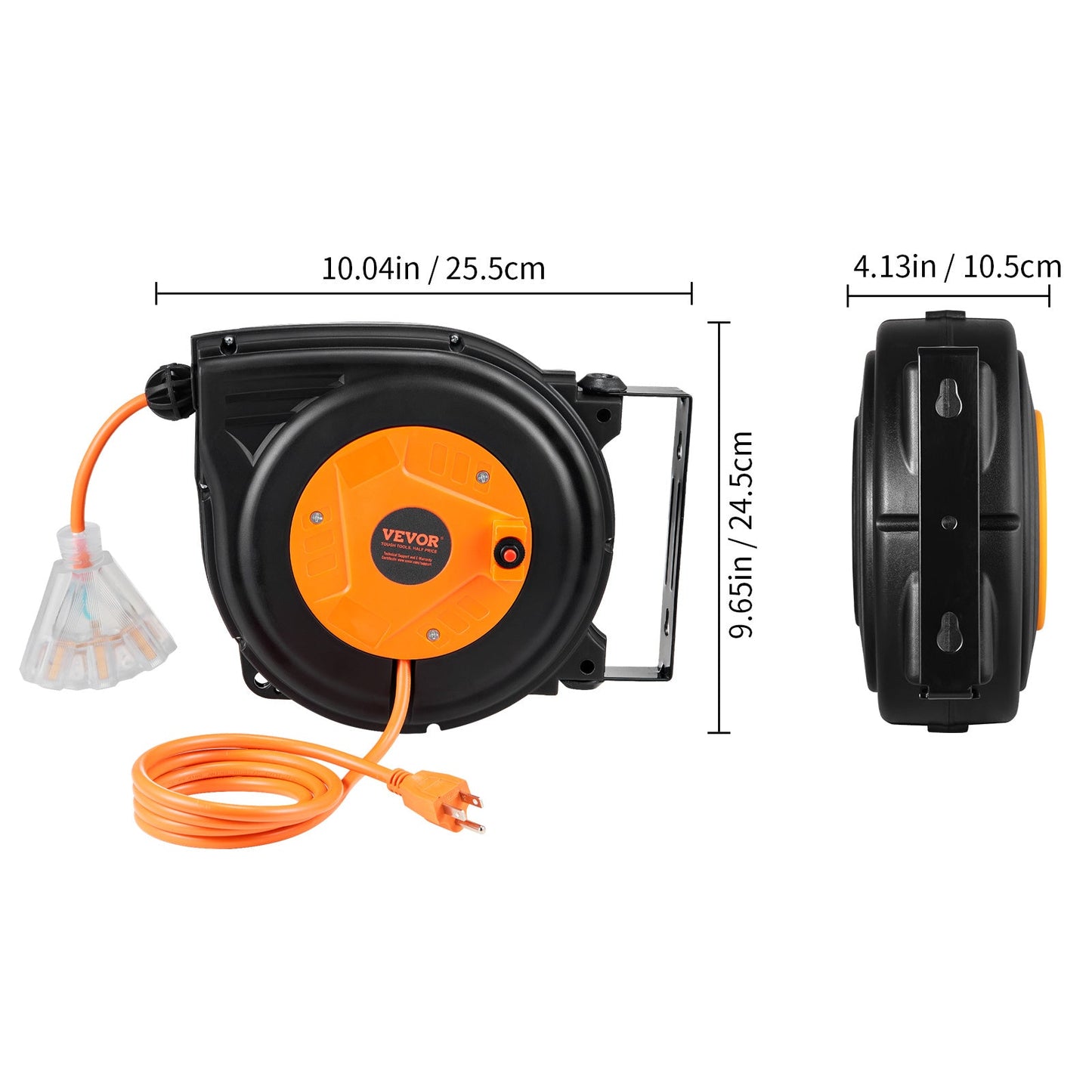 VEVOR 30FT Retractable Extension Cord Reel