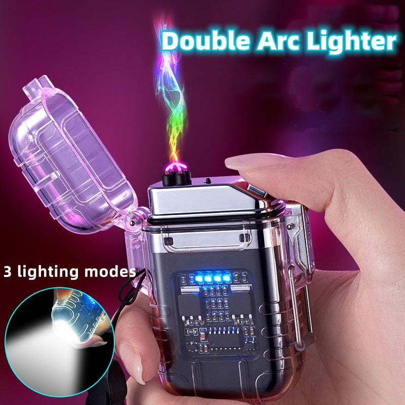 Transparent Shell Double Arc Waterproof Lighter