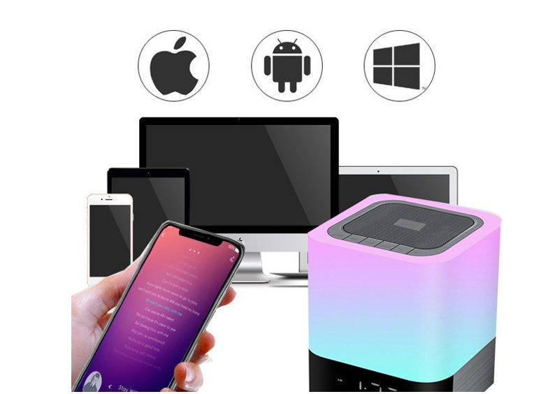 Bluetooth Speaker with LED Night Light and Alarm Clock