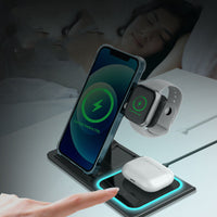 Three-in-One Foldable Wireless Charger with Ambience Light