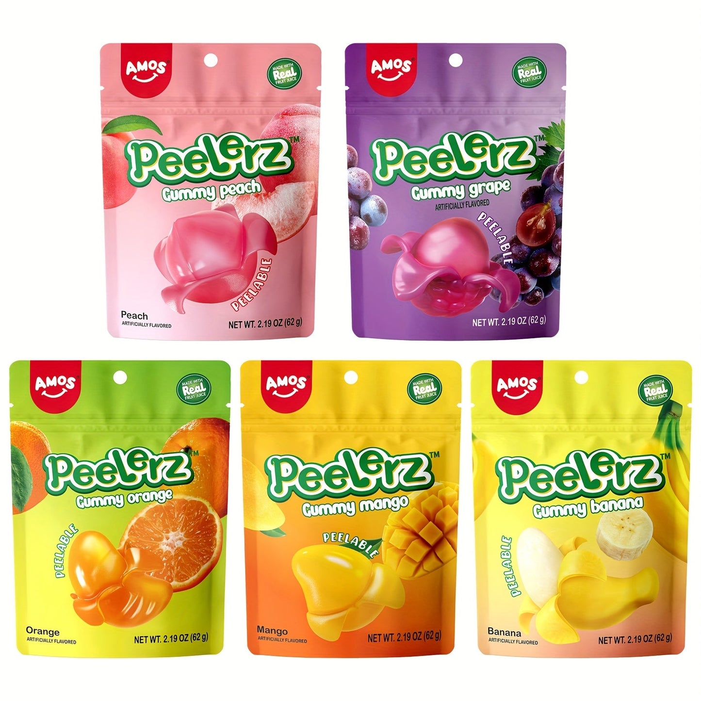 AMOS Peelerz Gummy Variety Pack - 5 Individual Packs
