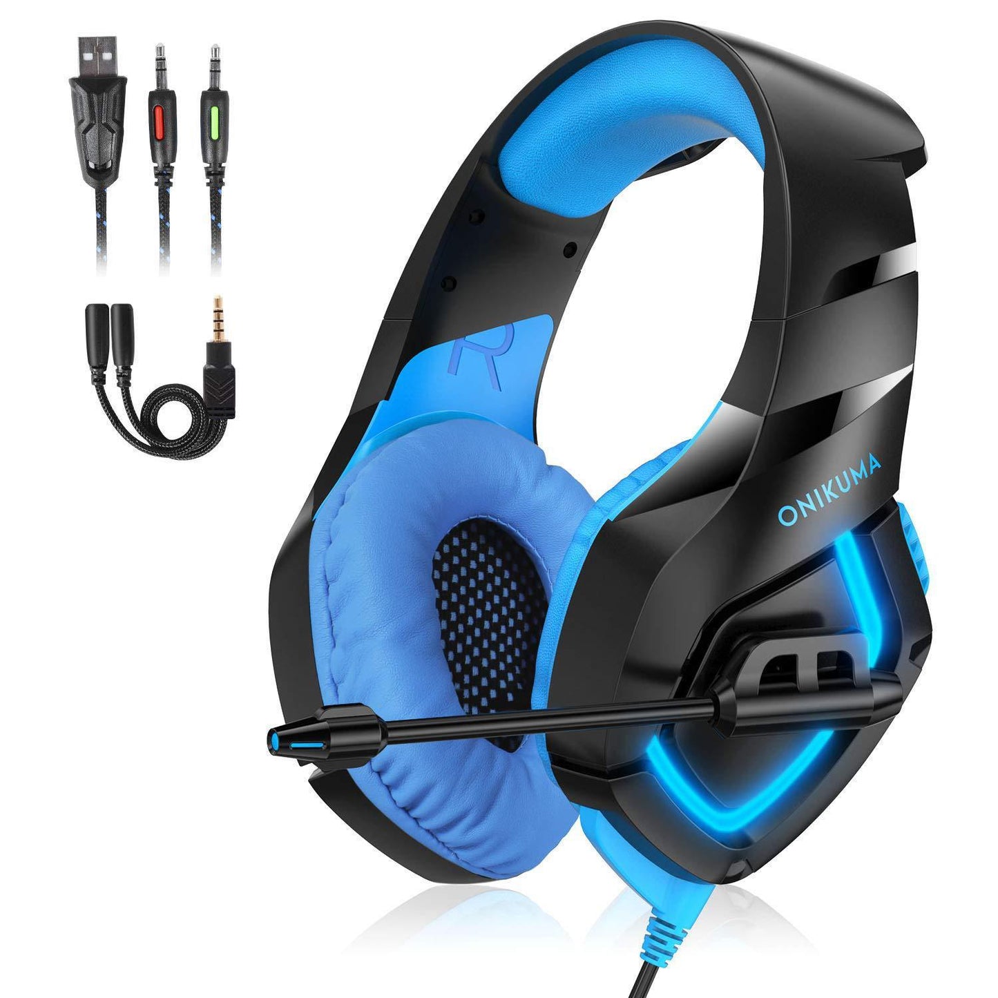K1-B Gaming Headset with LED and Microphone