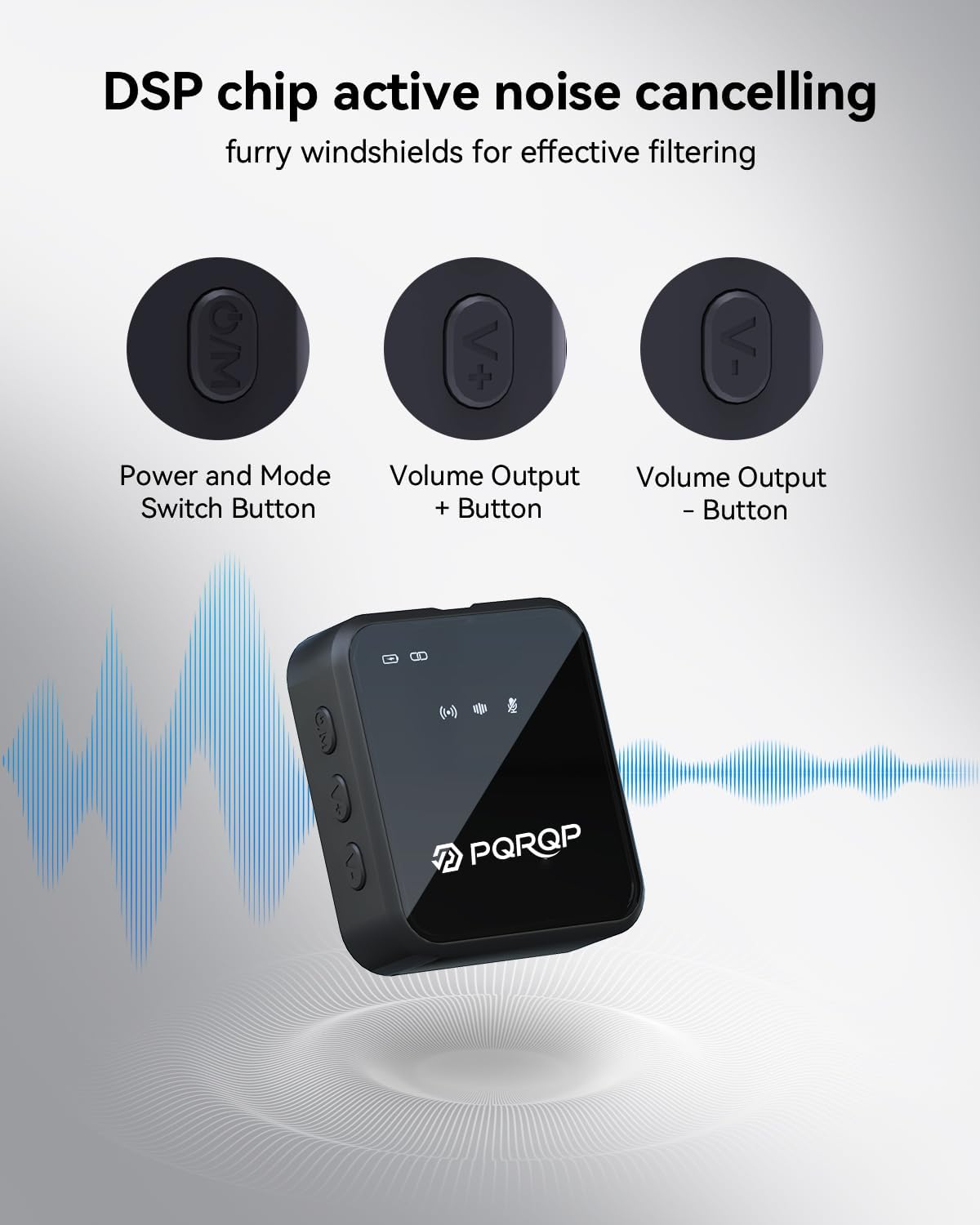 PQRQP 3-in-1 Mini Wireless Mic – iPhone, Android & Camera
