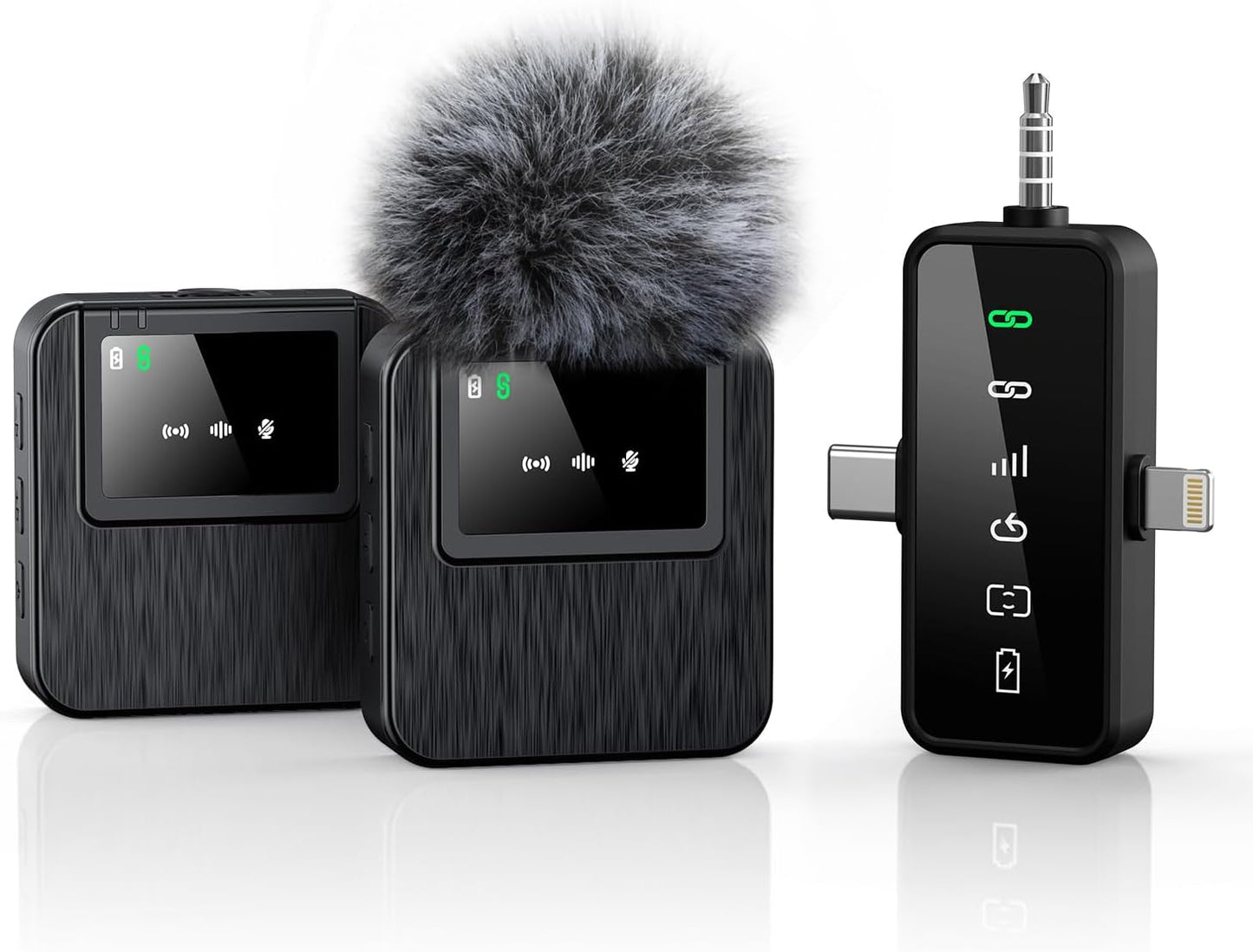 3-in-1 Mini Wireless Mic – iPhone, Android & Camera