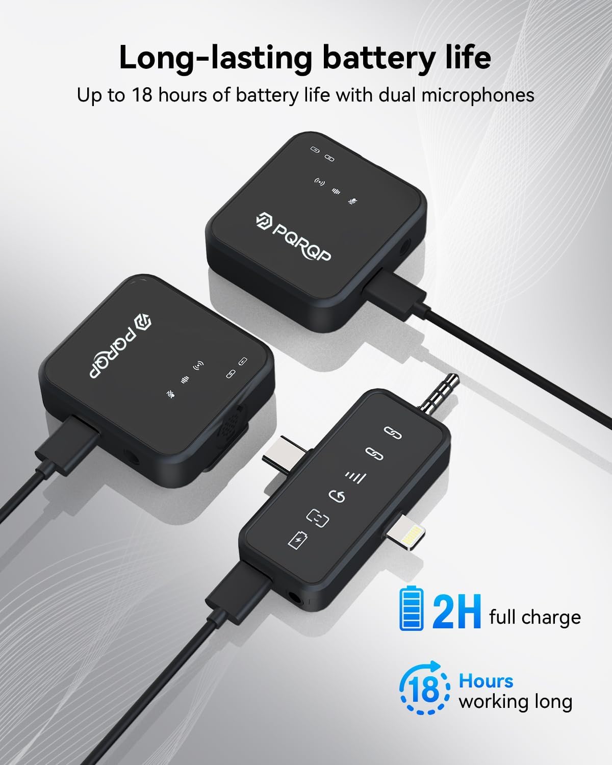 PQRQP 3-in-1 Mini Wireless Mic – iPhone, Android & Camera