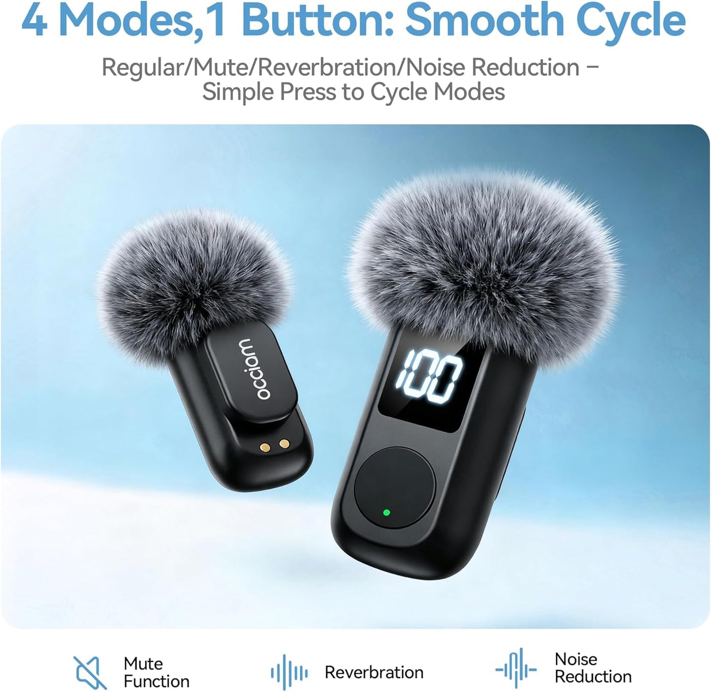 Occiam Mini Wireless Lavalier Mic – iPhone & Android