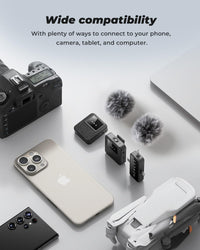 3-in-1 Mini Wireless Mic – iPhone, Android & Camera