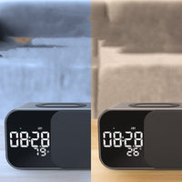 LED Wireless Charging Alarm Clock with FM Radio Bluetooth Speaker
