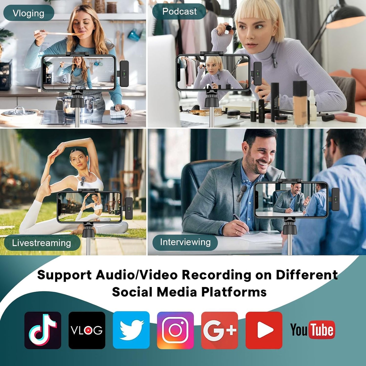 Maybesta Mini Wireless Lavalier Mic – Bluetooth Clip-on