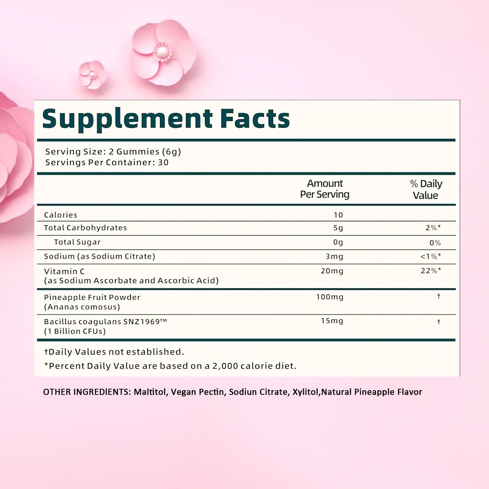 Women's Balance Gummies, Contains Vitamin C Pineapple Flavor