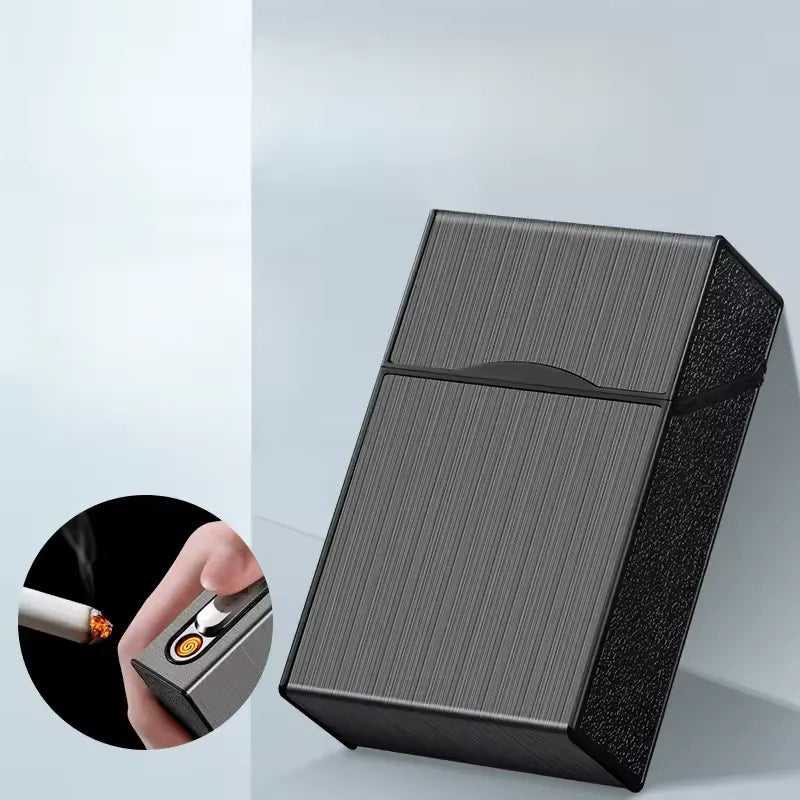 20 Thick Cigarette Case Tungsten Wire Igniter USB Charging Lighter