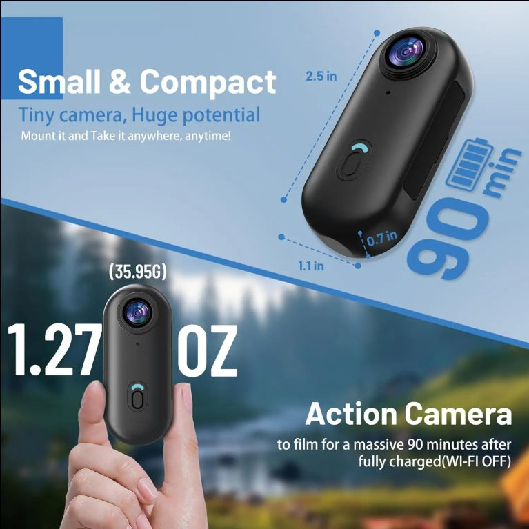 Mini Wearable FHD 1080P Action Camera 128GB