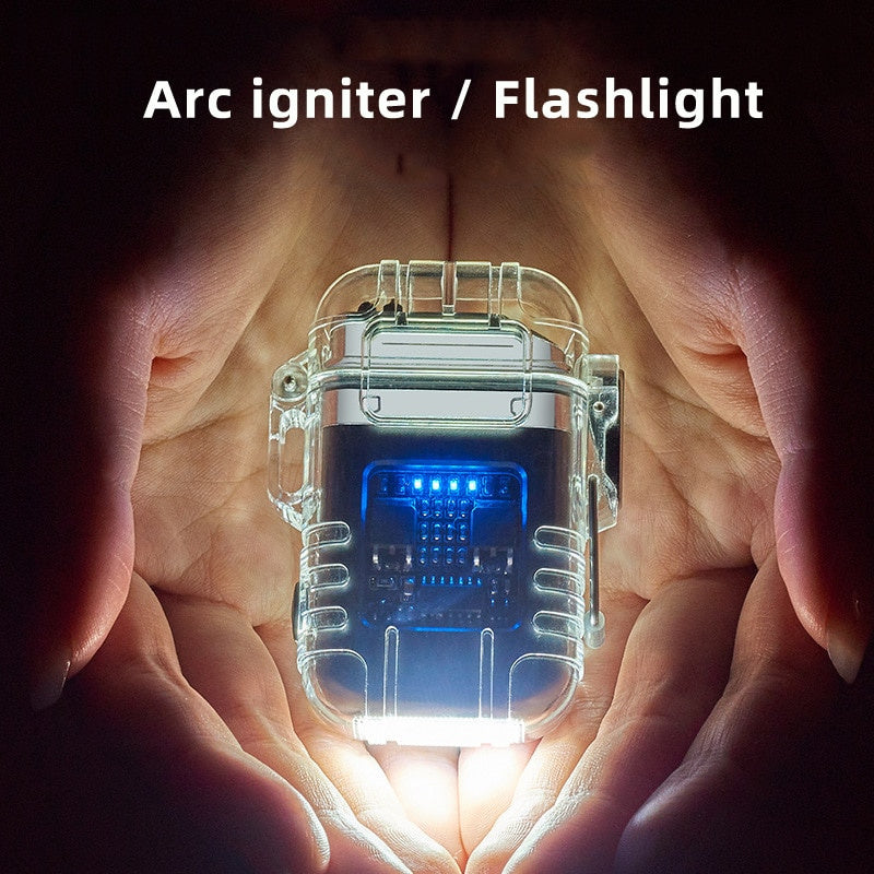 Transparent Shell Double Arc Waterproof Lighter