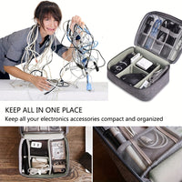 Electronics Organizer Travel Cable Organizer Bag  Case