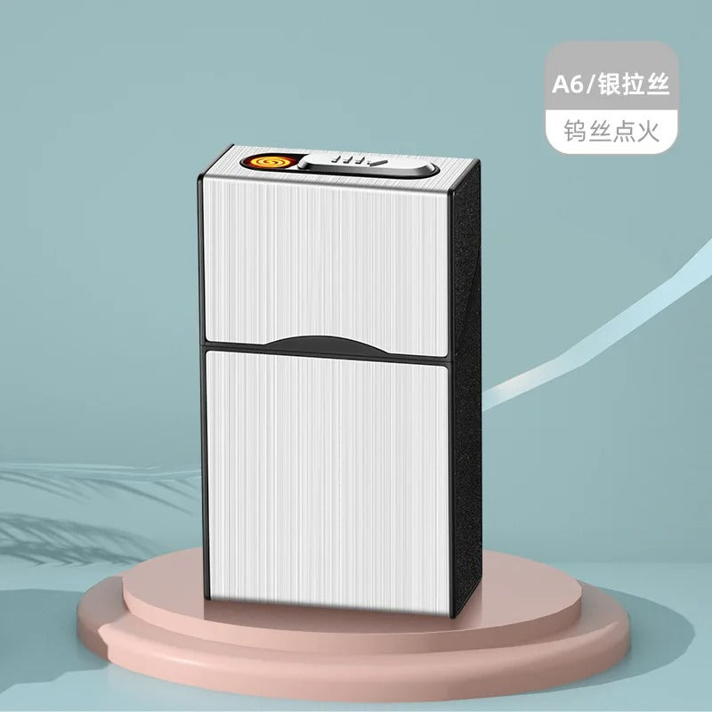 20 Thick Cigarette Case Tungsten Wire Igniter USB Charging Lighter